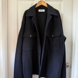 Buck Mason Black Felted Field Shirt